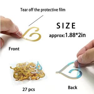 Nome personalizzato fai da te in acrilico oro maiuscolo alfabeto personalizzato <span class=keywords><strong>torta</strong></span> nuziale Topper fai da te lettera A-Z Cupcake Toppers Baby Shower - Product Image 3