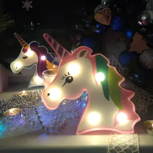 Unicorn Party Decoration 3D Unicorn Lamp LED Night Light For Home Decor Bedroom Table LED Light Kids Birthday Baby Shower