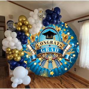 2025 CLASE DE personalizado azul oro graduación celebración fotomatón Banner decoración en Stock para graduación telón de fondo - Product Image 4