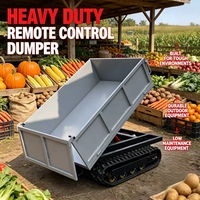 Mini-dumper chenillé télécommandé à déchargement automatique, véhicule de transport agricole tout-terrain à chenilles en caoutchouc