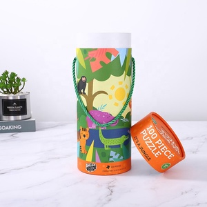 Tùy chỉnh phân hủy sinh học xi lanh bao bì Đồ chơi vòng câu đố giấy các tông ống với dây thừng - Product Image 3