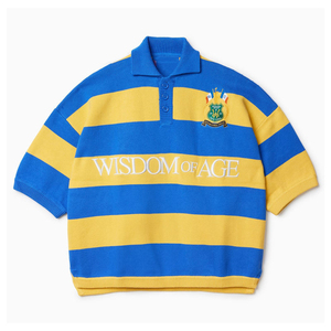 Maglia da Calcio in Maglia a Maniche Corte a Righe Vintage con Ricamo Logo Personalizzato, Stile Streetwear, con Bottoni - Product Image 4