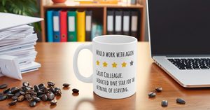 La classica tazza da caffè in ceramica da 11 once funzionerebbe di nuovo con un ottimo collega che lascia la stampa digitale regalo Souvenir - Product Image 4