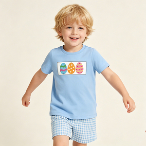 Ensemble T-shirt et short d'été pour garçons en fibre de bambou premium, ultra doux, col rond, design basique, respirant, vêtements simples pour tout-petits - Product Image 4