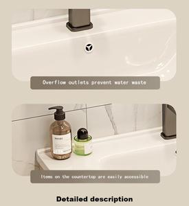 Mueble de Baño de Pared de Alta Gama con Lavabo Integrado, <span class=keywords><strong>Muebles</strong></span> de Baño Modernos <span class=keywords><strong>para</strong></span> Proyectos de Apartamentos y Hoteles - Product Image 3