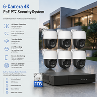 Kit de caméra de sécurité NVR PoE 4K 8 canaux 8MP PTZ avec détection humaine IA, suivi automatique, Plug & Play, système de surveillance extérieur, disque dur 2 To
