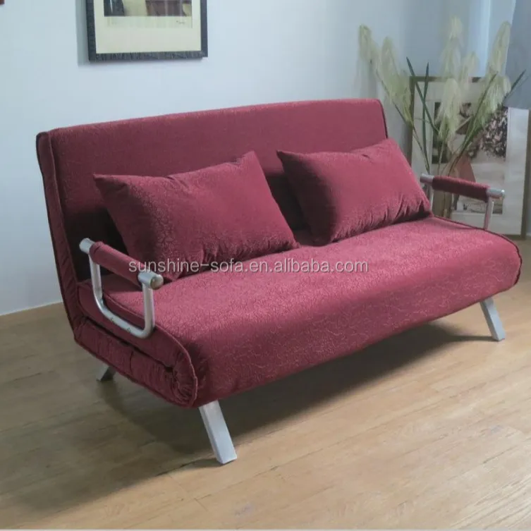 Oturma odası mobilya çelik yapı tasarruf uzay Slipcovers yumuşak kumaş ucuz zemin kolları katlanır Futon çekyat çin tedarikçisi