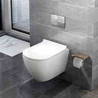 Articles sanitaires européens modernes de luxe, cuvette de Wc murale matte noir blanc gris en céramique sans bord, toilettes murales suspendues
