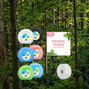사용자 정의 100M 로고 구강 관리 스트링 치실 치아 청소를위한 민트 향과 자연 친환경 치과 치실 - Product Image 2