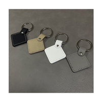 Gepersonaliseerde laser gegraveerde logo sleutelhanger blanks leren houder ring aangepaste logo leren sleutelhanger