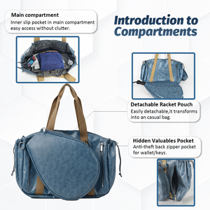 Borsa Personalizzata per Pickleball, Borsa a Tracolla per <span class=keywords><strong>Racchette</strong></span> <span class=keywords><strong>da</strong></span> <span class=keywords><strong>Tennis</strong></span>, Borsa <span class=keywords><strong>da</strong></span> Trasporto per Donne - Product Image 4