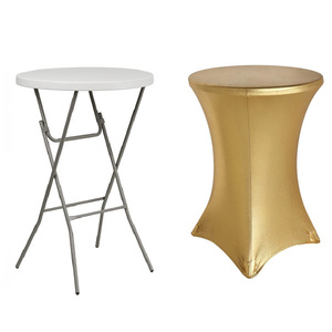 <span class=keywords><strong>Nappe</strong></span> de table de bar et de cocktail en polyester extensible, couleur unie, personnalisable, avec revêtement argenté, pour l'exportation - Product Image 1