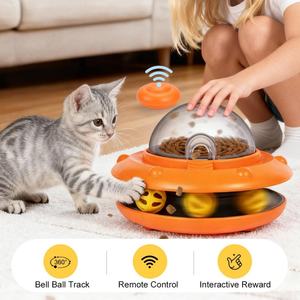 Juguete Interactivo Automático Recargable para Gatos, Dispensador de Golosinas con Control Remoto - Product Image 3