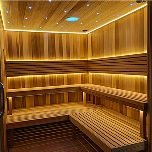 Sauna combiné avancé pour l'extérieur, 6 personnes, <span class=keywords><strong>poêle</strong></span> à granulés, sauna à chaleur sèche avec salon de sauna pour une utilisation de luxe dans le jardin - Product Image 3