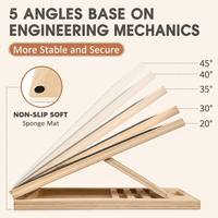Planche inclinée en bois pour étirements des mollets, planche inclinée réglable à 5 positions avec coussinets antidérapants, pliable pour la thérapie à domicile