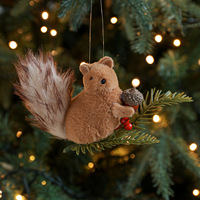 Décoration de Noël suspendue, écureuil en peluche, ornements d'écureuil de Noël pour les décorations de Noël et de l'hiver