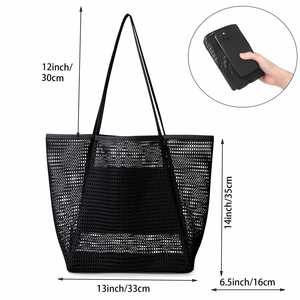 Sac de plage surdimensionné en polyester à 9 poches, réutilisable, avec fermeture éclair, sac de voyage personnalisable avec logo de fruits pour usage quotidien et rangement de légumes - Product Image 2