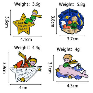 Badge métallique unique <span class=keywords><strong>Le</strong></span> <span class=keywords><strong>Petit</strong></span> <span class=keywords><strong>Prince</strong></span> <span class=keywords><strong>Voyage</strong></span> dans l'espace, broche de dessin animé japonais, accessoire de vêtement pour sac à dos - Product Image 4