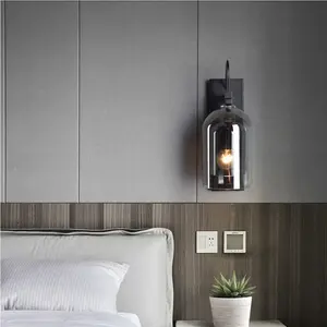الاسكندنافية الحد الأدنى الحديثة الجدار مصباح ل غرفة نوم اللوح الأمامي
