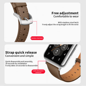 Bracelet de montre intelligente Bracelet de ceinture de remplacement pour <span class=keywords><strong>Huawei</strong></span> <span class=keywords><strong>Fit2</strong></span> Accessoires de bande Bracelet en cuir véritable pour <span class=keywords><strong>Huawei</strong></span> Watch Fit 2 - Product Image 5