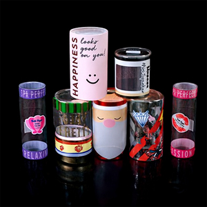 Maßgefertigte Transparente Runde Röhre PET PVC Verpackung Kleine Runde Plastikbox Mit Blechdeckel Recycelte Materialien Plastik-Rundbox - Product Image 2