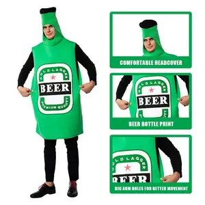 Adult Men's Oktoberfest Beer Bottle Costume Party Funny Halloween Masquerade Mascot Clothing