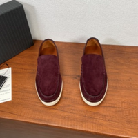 Chaussures de sport décontractées pour hommes, dessus en cuir véritable, semelle extérieure en caoutchouc, faciles à enfiler, confortables, flexibles, tendance printemps/automne, pour la marche