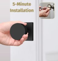 Ensemble de porte intérieure moderne pour chambre à coucher avec poignée noire, serrure en zinc, durable et étanche, déverrouillage par clé