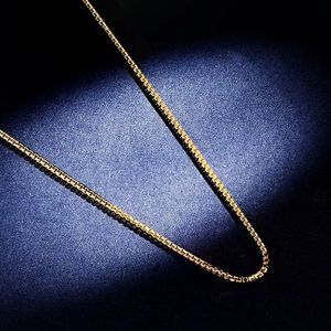 Collier chaîne carrée en or rose pur 18 carats de luxe pour hommes, bijoux personnalisés italiens en or AU750, vente en gros Xinfly - Product Image 2