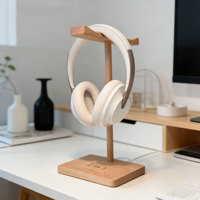 Support pour casque en bois avec chargeur sans fil pour casque de jeu, support universel pour deux casques VR et montre connectée
