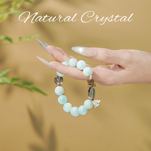 Pulsera de Cuentas de Cristal Natural Hecha a Mano, Piedra Energética Curativa de Alta Calidad, Diseño Original Chapado en Oro, Moda Femenina - Product Image 3