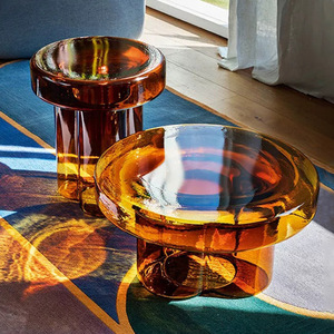 <b>Glass</b> Coffee <b>Table</b> Stained <b>Glass</b> Design Round Modern Living Room <b>Side</b> <b>Table</b> Decorative Accent <b>Table</b> - Product Image 2