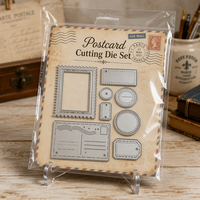 Ensemble de matrices de découpe en métal pour cartes postales vintage, matrices de gaufrage rétro pour lignes de timbrage, pour la création de cartes, le scrapbooking et les loisirs créatifs en papier