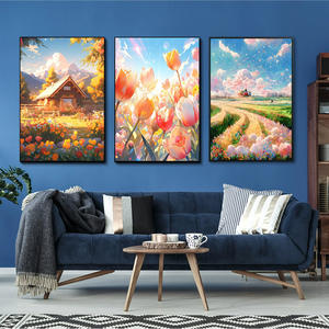 Scenario di cartone animato bellissimo soggiorno appeso dipinto <span class=keywords><strong>camera</strong></span> dei bambini <span class=keywords><strong>camera</strong></span> da letto parete pittura del comodino - Product Image 1