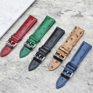 Correa de reloj de cuero genuino de piel de avestruz de alta calidad con hebilla de Pin 12 - 24mm accesorios de reloj correas de reloj de cuero - Product Image 4