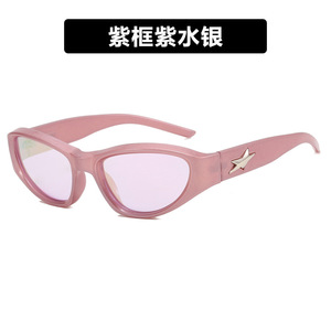 Doisyer Nieuwste Mode Y 2K Cat Eye Small Frame Zonnebril <span class=keywords><strong>Ster</strong></span> Ontwerp Uv400 Luxe Anti-Glare Zonnebril Voor Wielerpc Piloot - Product Image 2