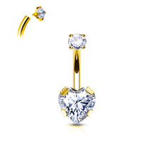Bijoux fins nombril anneau F136 titane fil interne rond/carré/étoile/coeur CZ nombril anneaux Piercing bijoux de corps