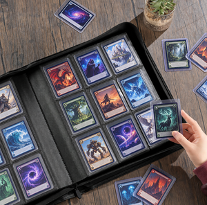 Classeur Premium à 9 pochettes avec fermeture éclair et fenêtre, 324 emplacements pour cartes à collectionner en PU - Product Image 4