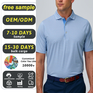 เสื้อโปโลกอล์ฟลายทาง ผ้าแห้งเร็ว ทรงเข้ารูป ยืดได้ <span class=keywords><strong>4</strong></span> ทิศทาง ผลิตจากโพลีเอสเตอร์ 92% สแปนเด็กซ์ 8%  รับสกรีนโลโก้ตามแบบ  แฟชั่นฤดูร้อน - Product Image 1