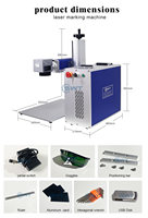 Portable bureau canne à pêche fibre laser machine de marquage métal 30w 30Watts impression laser machines de marquage