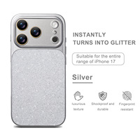 Coque de téléphone à paillettes avec grande fenêtre, design 2 en 1, antichoc pour iPhone 18 Pro