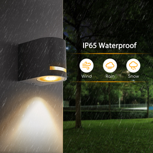 Aigostar lampada da parete per interni/esterni impermeabile IP65 GU10 in alluminio antracite 2 Pack con 3000K CCT per uso interno/esterno - Product Image 4