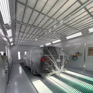 BOSCAR 7m * 4m 전기/디젤/가스 난방 고급 스프레이 부스 자동 자동차 페인트 부스 완전 유리 문 고급 자동차 페인트 룸 - Product Image 2