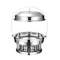 Réchaud de Buffet Professionnel Pliable et Portable en Acier Inoxydable avec Support à Combustible, Contrôle Automatique de la Température, Capacité 20L pour l'Extérieur