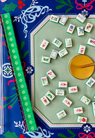 Coffret de Mahjong Thème Hiver Gravé Rouge et Vert en Acrylique 2 Couches, 160 Tuiles Casse-Noisette de Noël, Luxe Américain, Cadeau d'Anniversaire