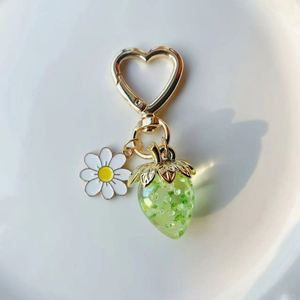 2025 New Arrival High Quality Crystal Strawberry Metal Keychain Pendant Suitable for Girls <b>Gift</b> and <b>Bag</b> and Phone Pendant - Product Image 5