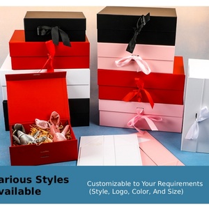 Present Luxury Folding Magnetic Closure Rigid Cardboard Gift <b>Box</b> with Ribbon Birthday <b>Party</b> Favor Unique Gift <b>Box</b> Set Packaging - Product Image 6