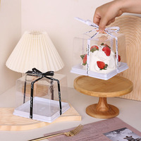Boîte à gâteau de 4 pouces pour célébrités d'Internet - transparente, petite boîte à gâteau de 4 pouces pour fromage et mousse aux fraises, emballage de pâtisserie basque