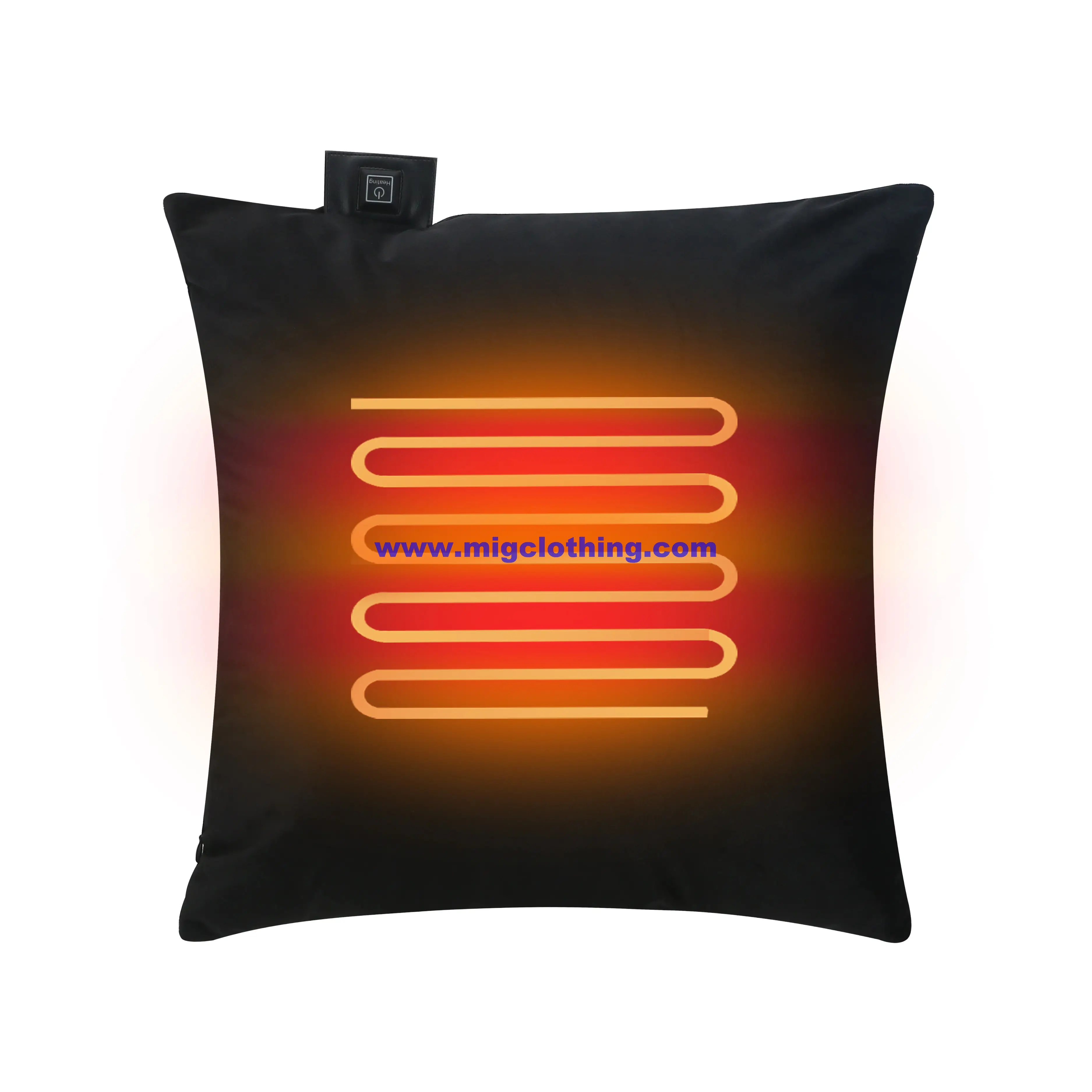 Heated Pillow Back Cushion with USB powered by Power Bank outdoor heating cushion