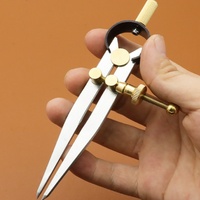 Jauge d'espacement en cuir, raccords en laiton, distance réglable, outil de menuiserie circulaire, diviseur, traceur de ligne de bord, outil de bricolage